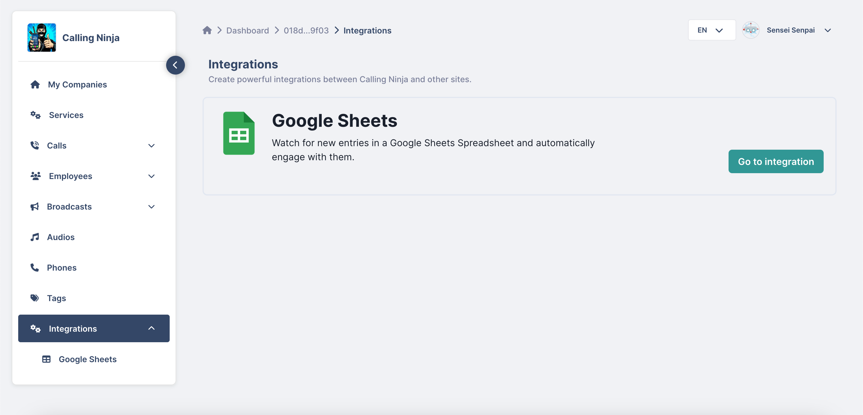 select integration google sheets